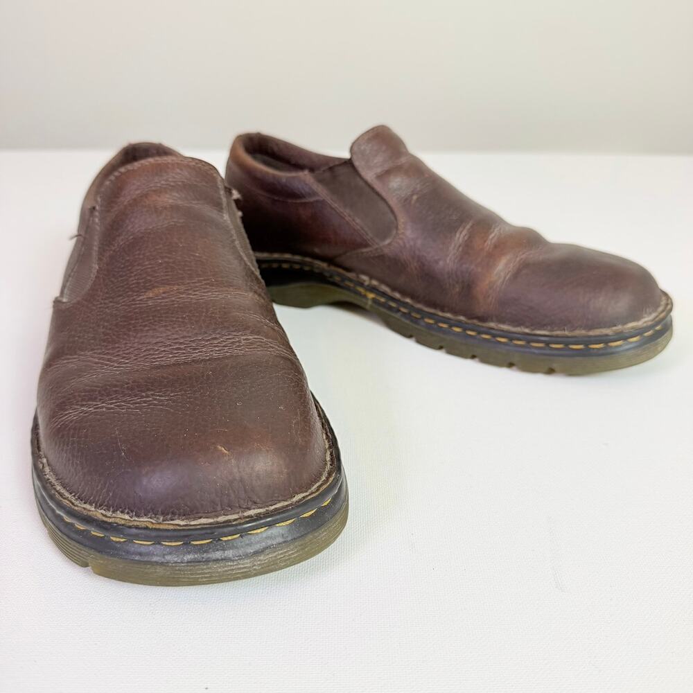 Dr. Martens Bryce Brown Pebbled Leather Slip On Loafer Mens 11 Casual Distressed